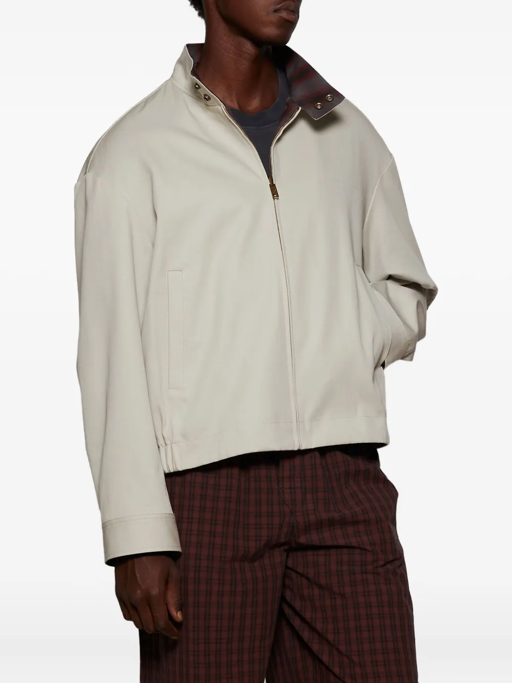 Alexander Wang Omkeerbaar bomberjack met geruit patroon Beige