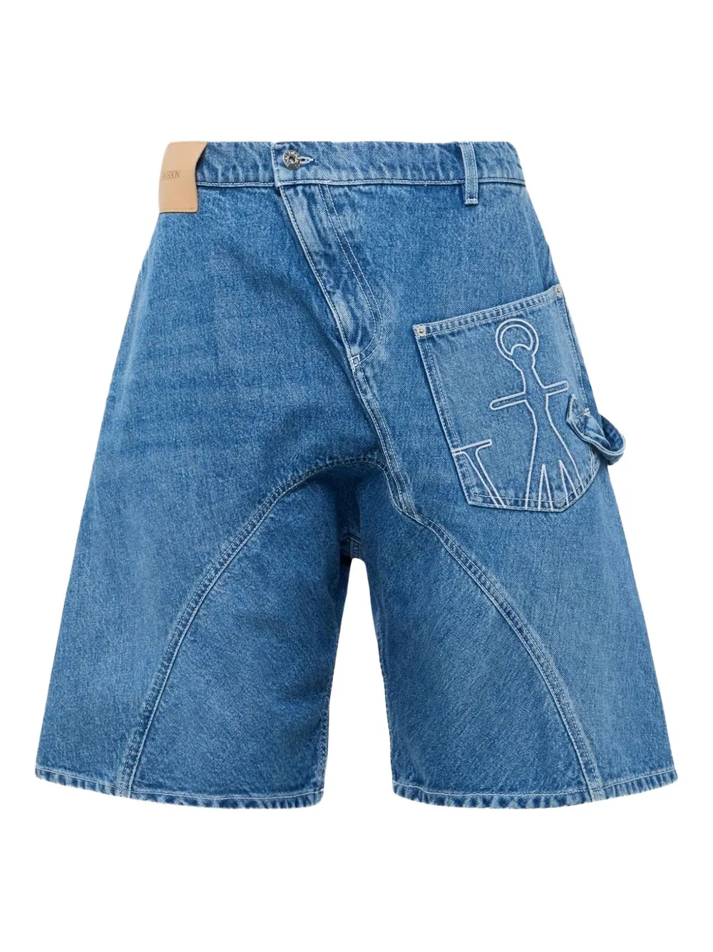 Jw Anderson Anchor-detail Denim Shorts In Blue