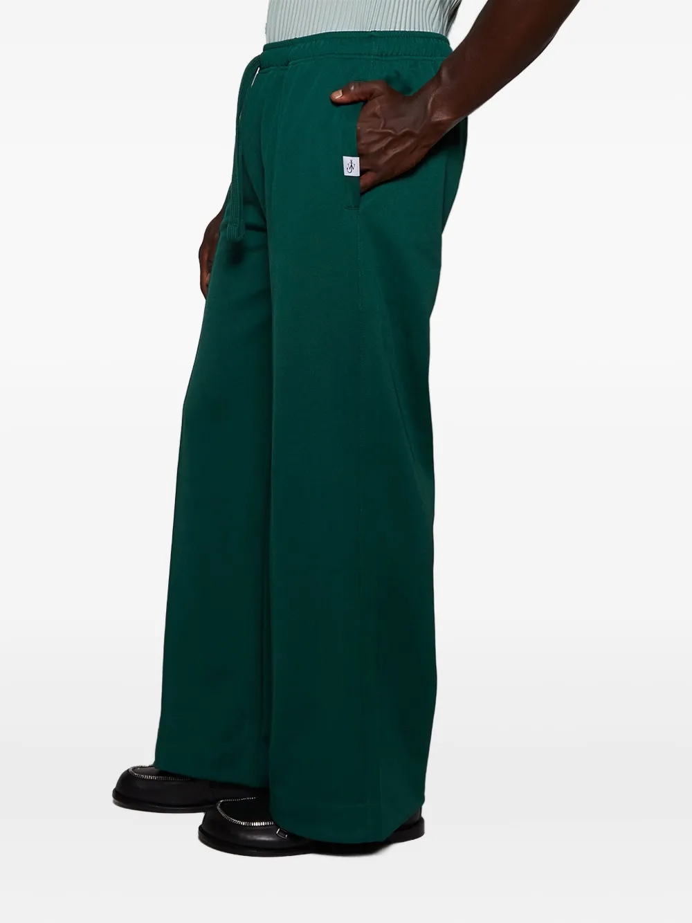 Jw Anderson Logo-appliqué Drawstring Trousers In Green
