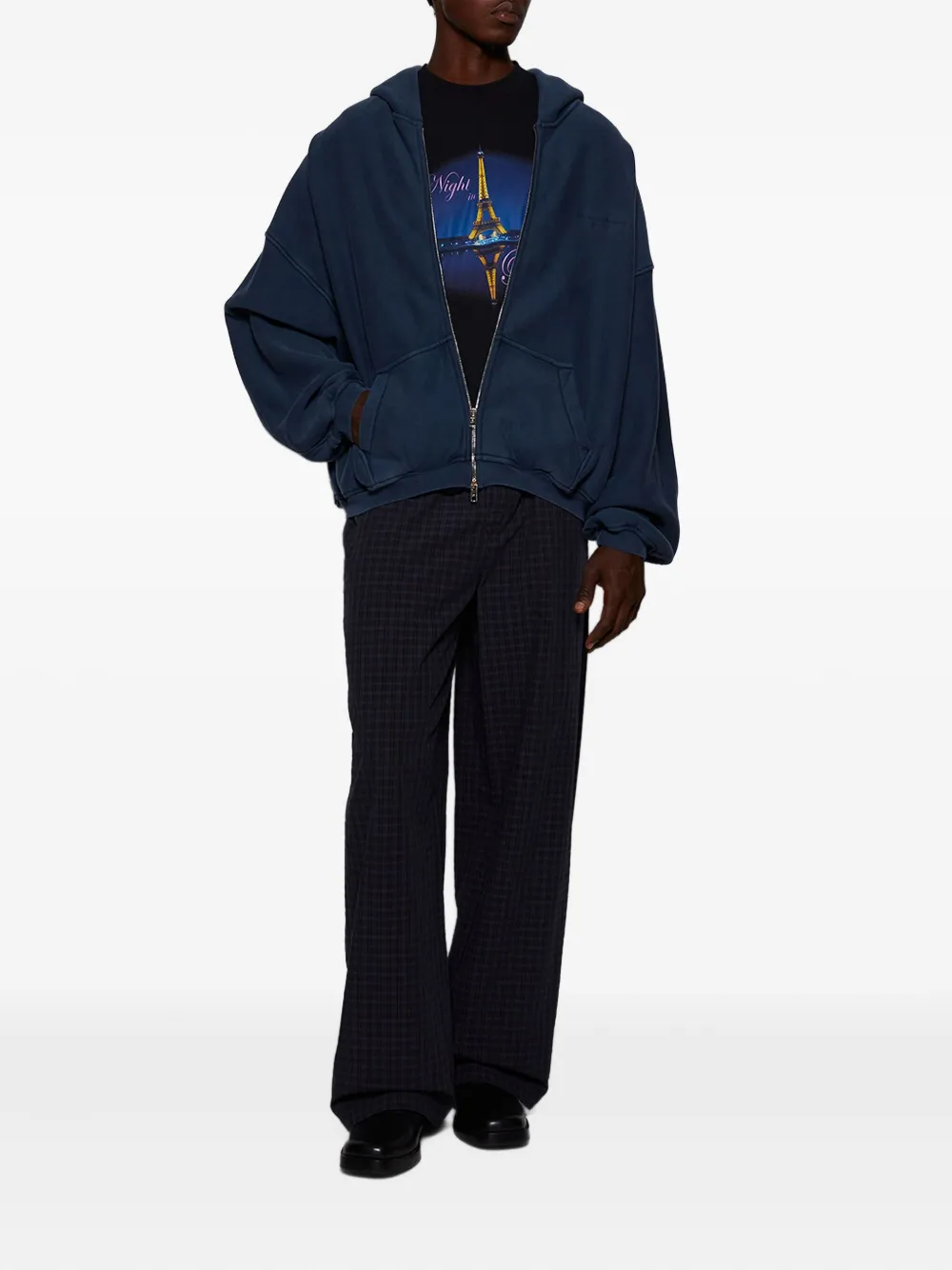 Alexander Wang Geruite broek met elastische taille - Zwart