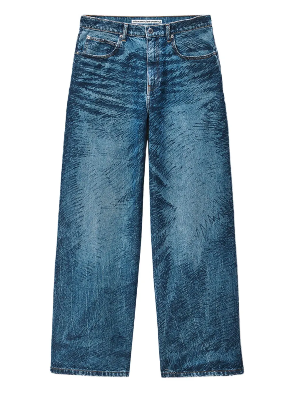 Alexander Wang Logo-patch Jeans In Blue