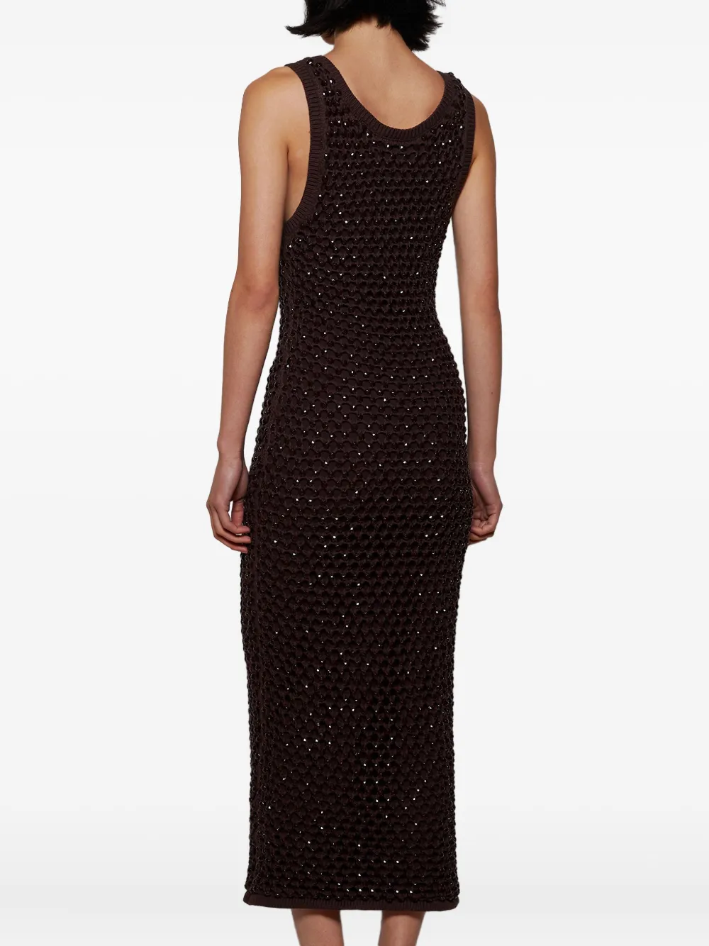 Diotima Emin Embellished Midi Dress in Brown, view 5
