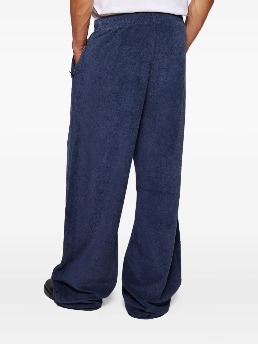 Alexander Wang Embroidered Fleece Trousers In Blue