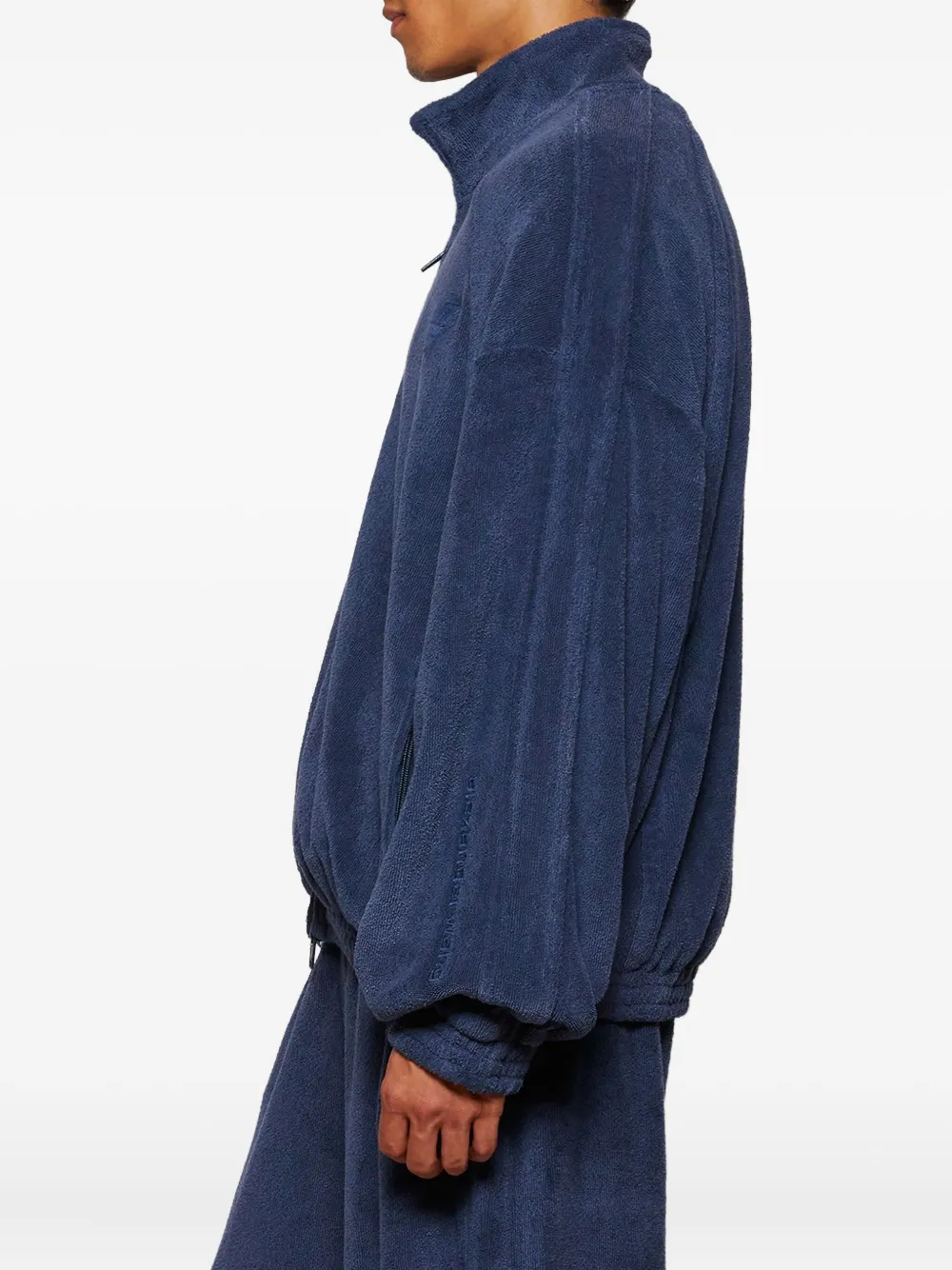 Alexander Wang Fleece Zip-up Track Jacket In Blue