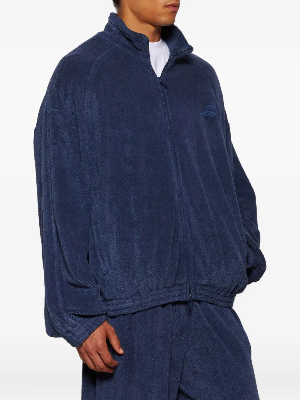 Alexander Wang Fleece Zip-up Track Jacket In Blue