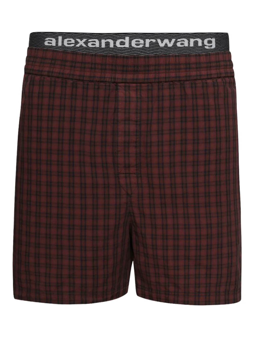 Alexander Wang plaid boxer shorts | Brown | Image 1
