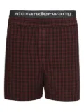 Alexander Wang plaid boxer shorts - Brown