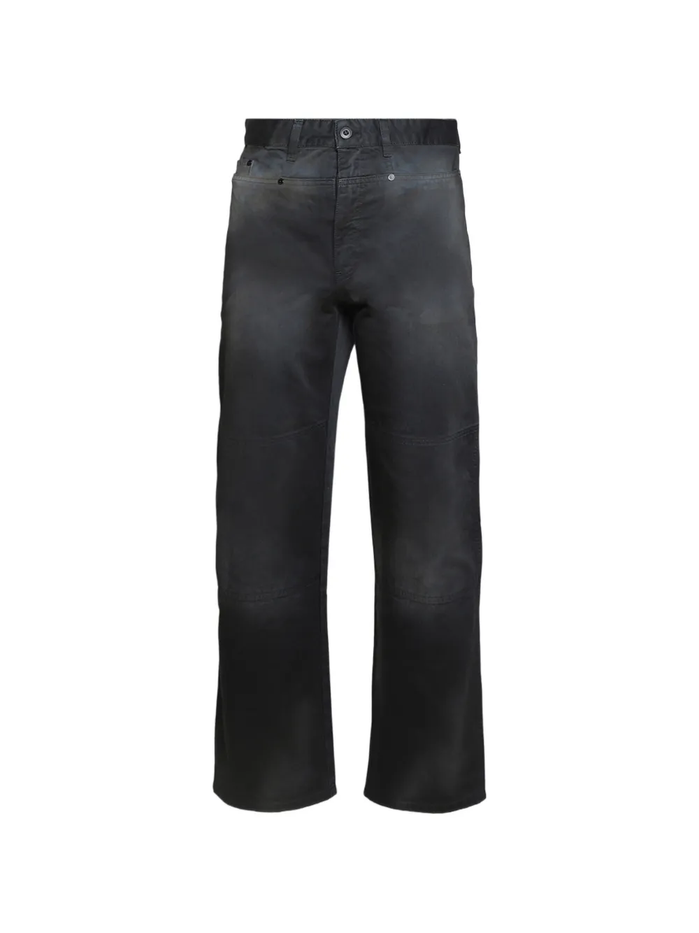 032c washed panelled pants - Grigio