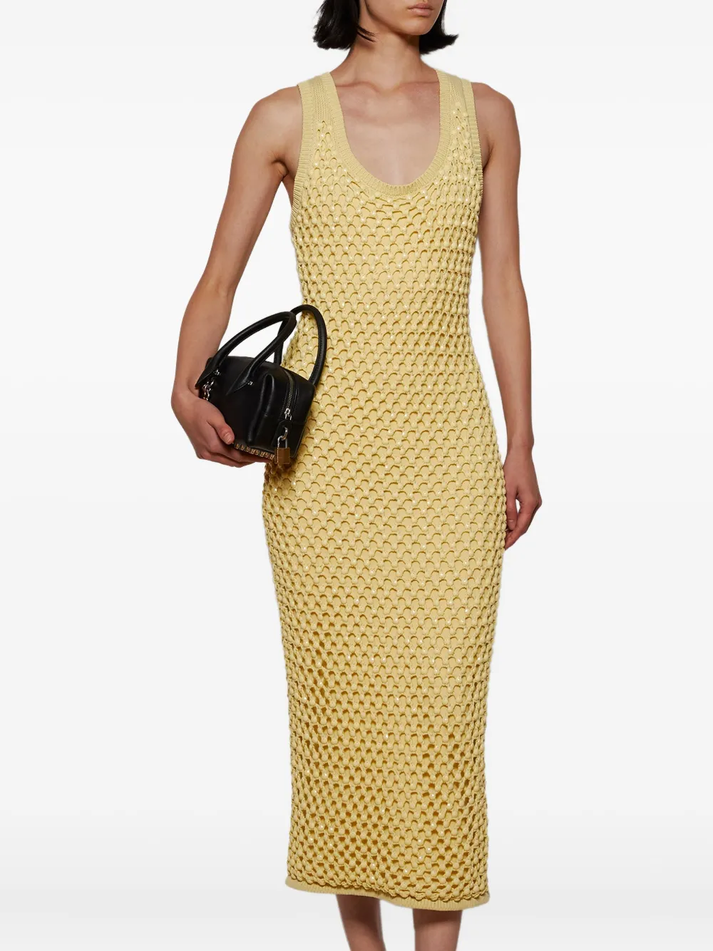 Diotima Emin Scoop-neck Midi Dress In Yellow