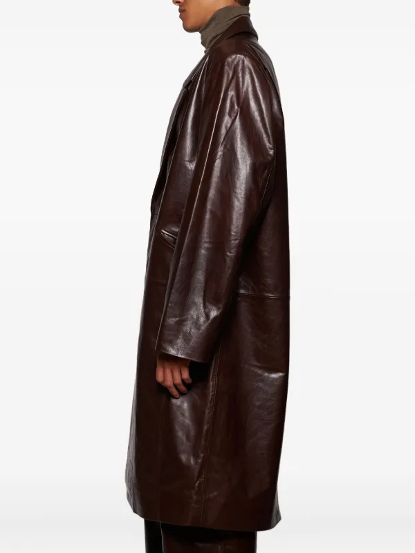 ENTIRE STUDIOS single-breasted Leather Coat | Brown | FARFETCH
