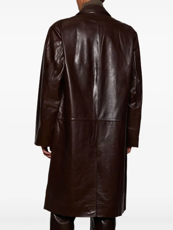ENTIRE STUDIOS single-breasted Leather Coat | Brown | FARFETCH