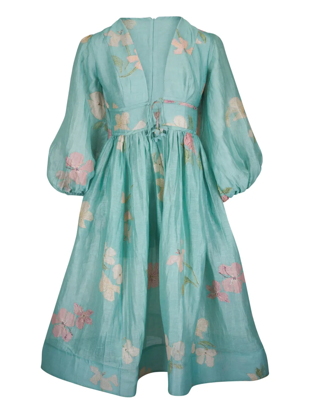 Shop Zimmermann Floral-print Dress In Blue