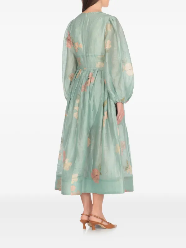 Zimmermann Floral-print Dress - Blue