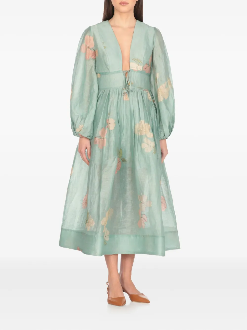 ZIMMERMANN Jurk met bloemenprint Blauw