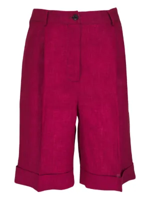 【送料&関税込】Kiton Linen Shorts Kiton Pleated Detail Linen Shorts | Green | FARFETCH