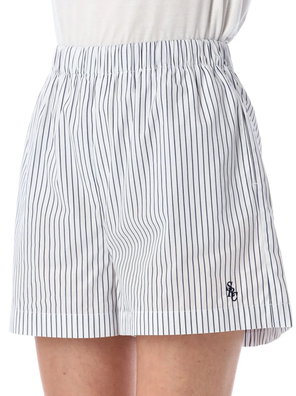 Sporty And Rich Sporty & Rich Src Poplin Striped Shorts In Blue