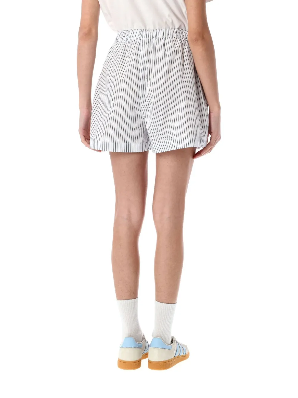 Sporty And Rich Sporty & Rich Src Poplin Striped Shorts In Blue