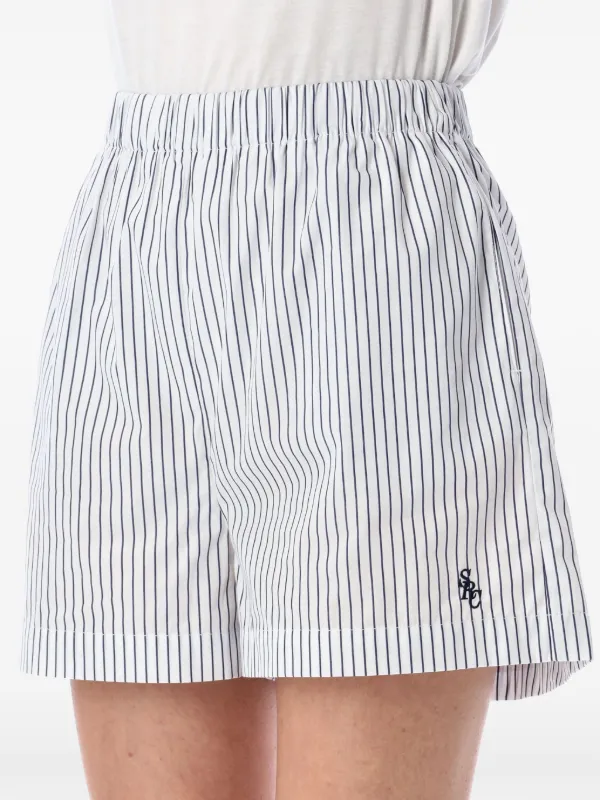 Sporty & Rich ストライプ ショートパンツ | ブルー | FARFETCH JP