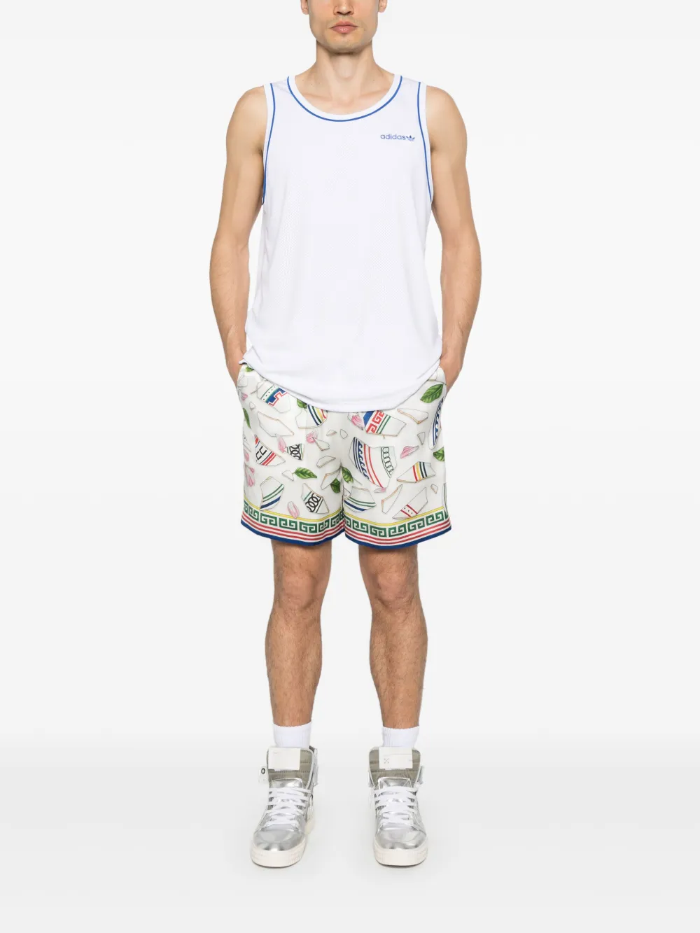 Adidas Tanktop met geborduurd logo - Wit
