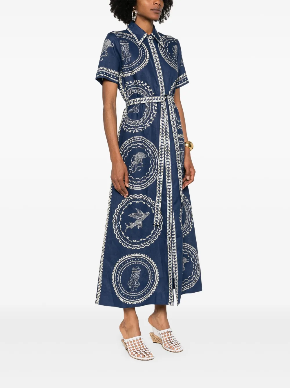 ALEMAIS Oceane blousejurk Blauw