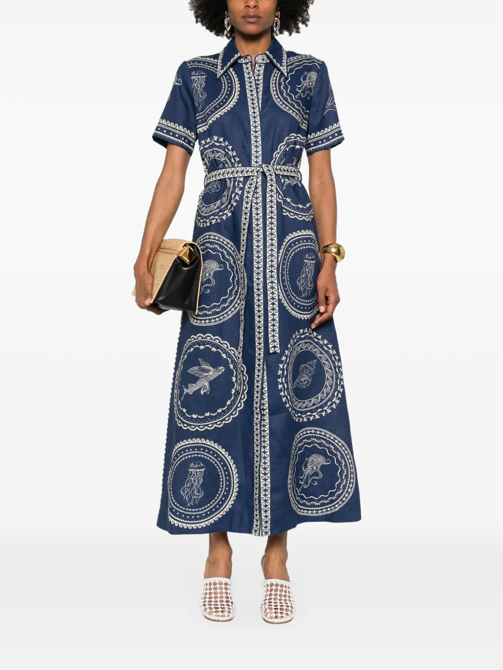 ALEMAIS Oceane blousejurk - Blauw