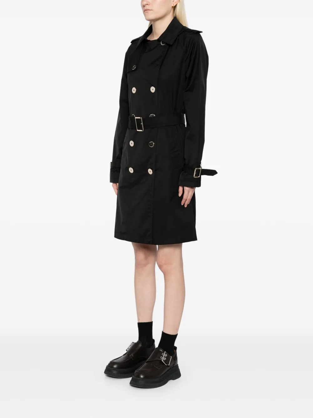 Michael Kors Trenchcoat met dubbele rij knopen Zwart