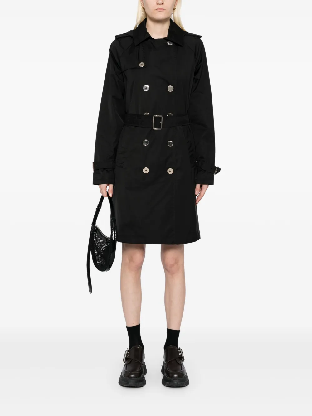 Michael Kors Trenchcoat met dubbele rij knopen Zwart