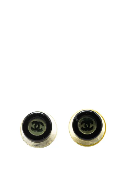 CHANEL Pre-Owned 2001 Resin CC Round Push Back Earrings costume earrings