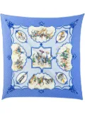 Hermès Pre-Owned 20th Century Les Chevaux des Moghols Pleated Silk Scarf scarves - Blue