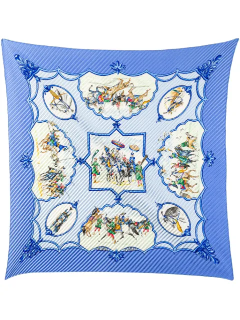 Hermès Pre-Owned 20th Century Les Chevaux des Moghols Pleated Silk Scarf scarves