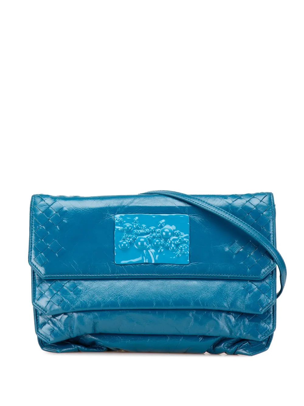 2007-2011 Soft Patent Intrecciato Three Flap Clutch with Strap crossbody bag