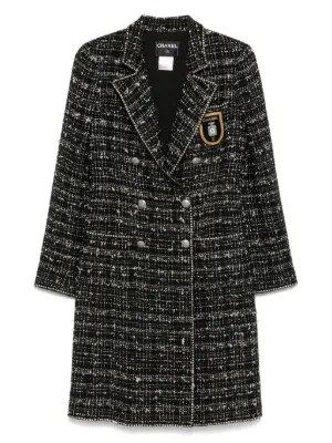 CHANEL Pre-Owned 2005 ツイードコート | ブラック | FARFETCH JP