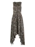 LOEWE abstract-print dress - Brown