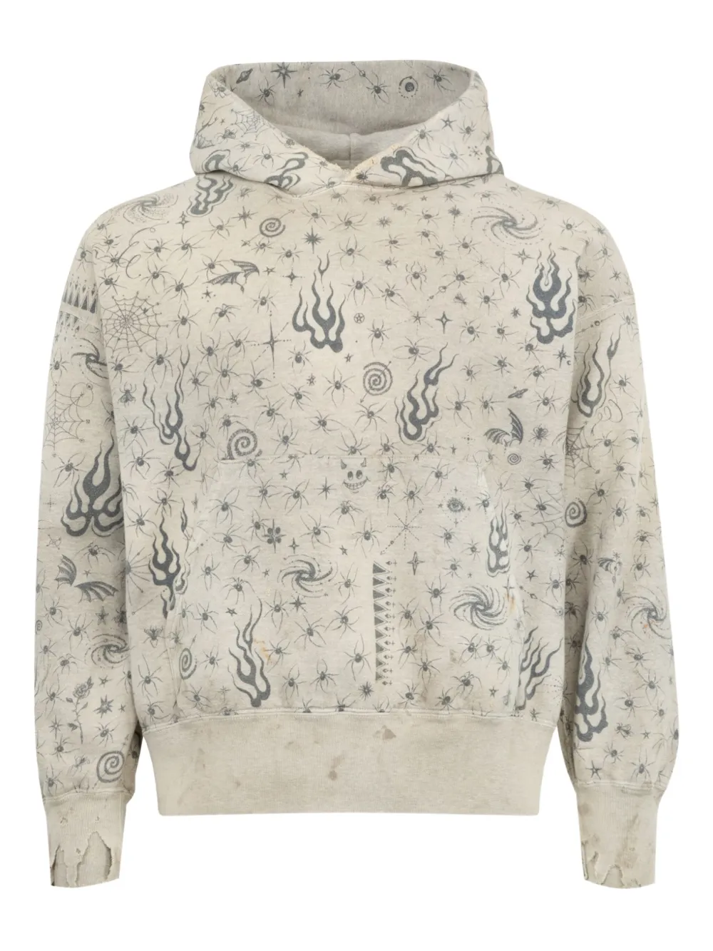 distressed-effect hoodie