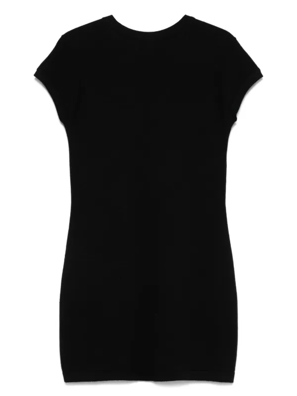 black cashmere mini dress Black Lace Sheer Long Sleeve Ruched Bodycon Mini Dress main image 1