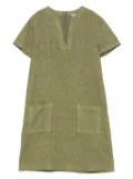 ASPESI slub-linen mini dress - Green