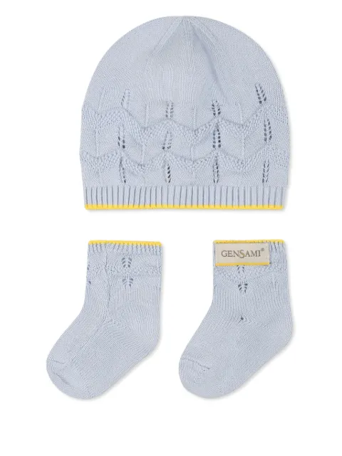 Gensami kids Happy ZigZag beanie hat set