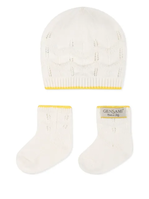 Gensami kids Happy ZigZag beanie hat set