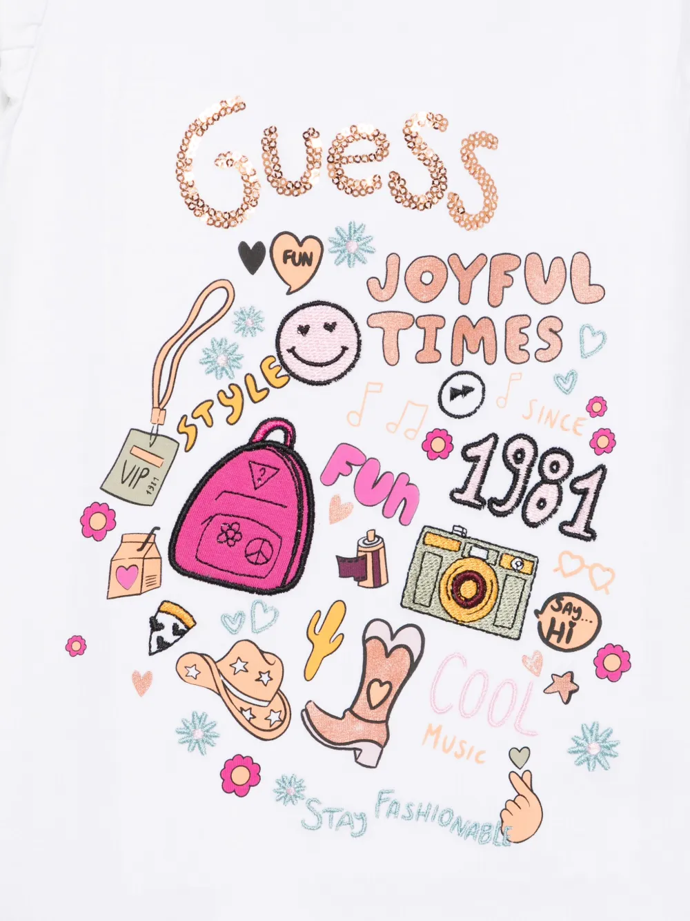 guess kids Tanktop met borduurwerk Wit