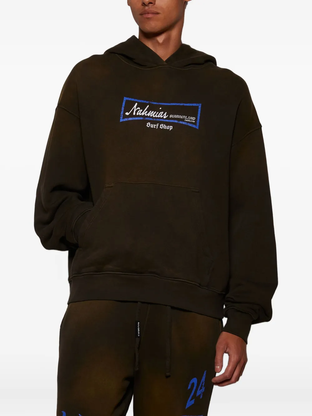 Nahmias Hoodie met surfprint Bruin
