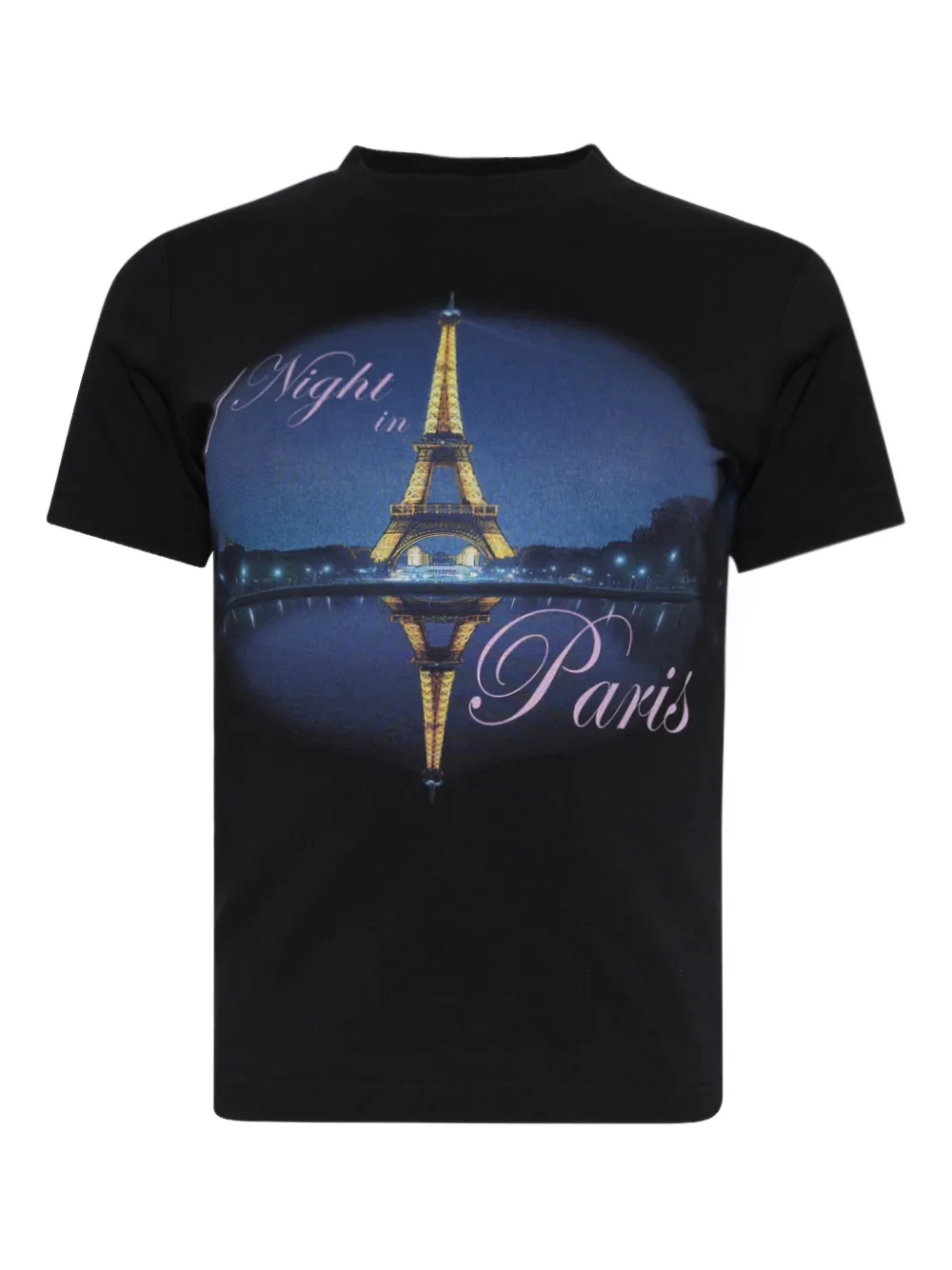 VETEMENTS Night In Paris Tシャツ - ブラック VETEMENTS Night In Paris Tシャツ - ブラック