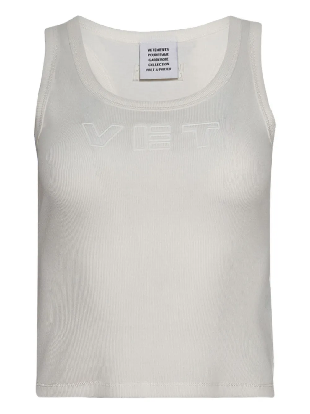 VETEMENTS logo-embroidered tank top | White | Image 1