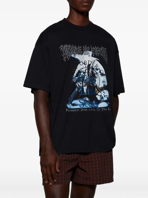 VETEMENTS graphic-print T-shirt | Black | FARFETCH JO