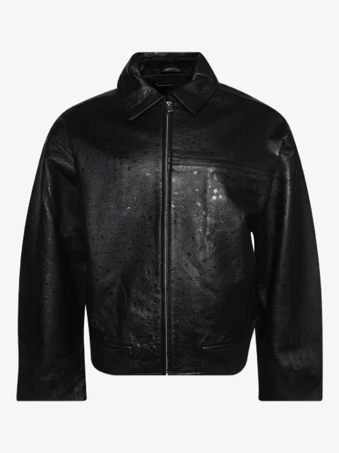 Nahmias Leder-Bomberjacke mit Sternmotiv
