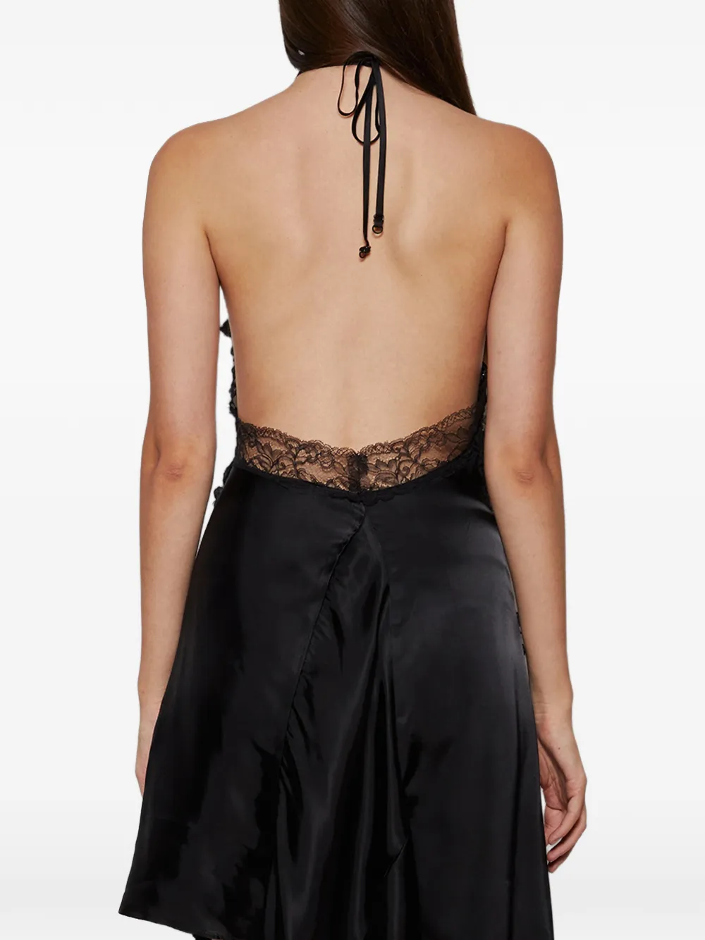 VETEMENTS lace-detailed asymmetric dress - Zwart