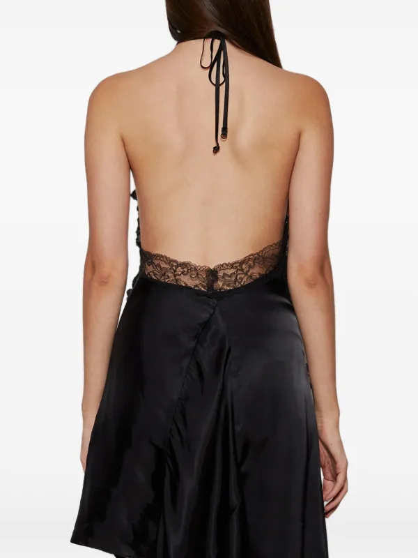 Vetements Lace-detailed Asymmetric Dress - Black
