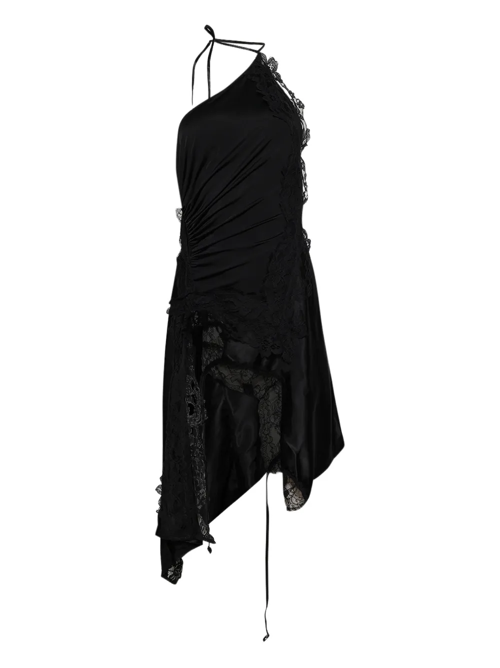 VETEMENTS lace-detailed asymmetric dress - Nero