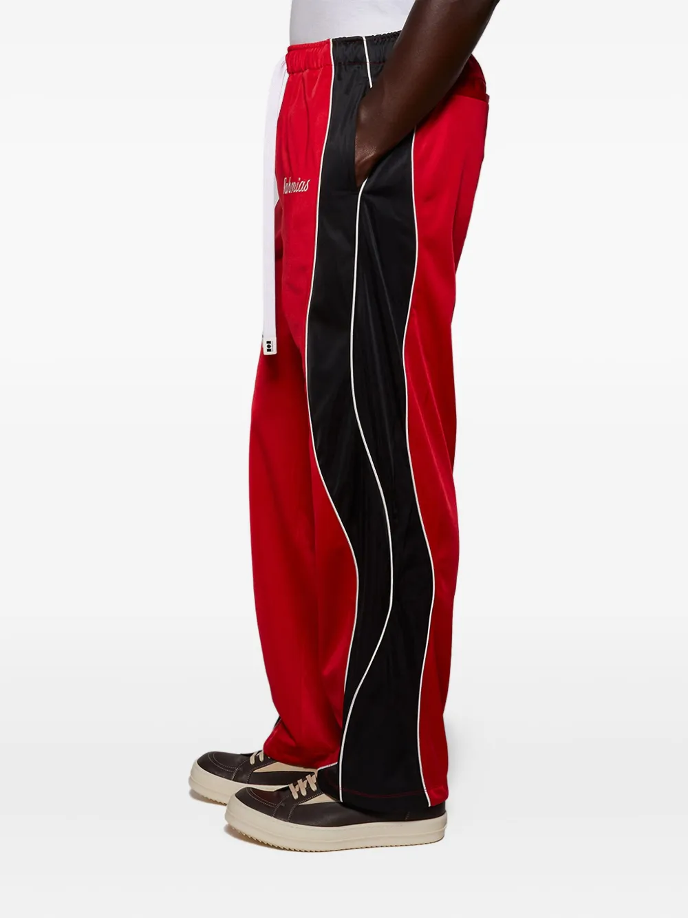 Nahmias Ollie Logo Panelled Jersey Track Pants In Red