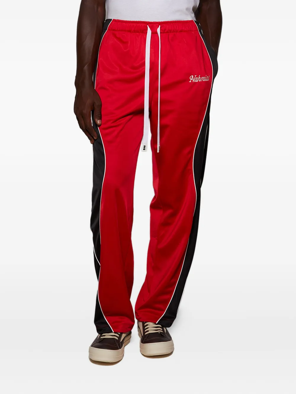Nahmias Ollie Logo Panelled Jersey Track Pants In Red