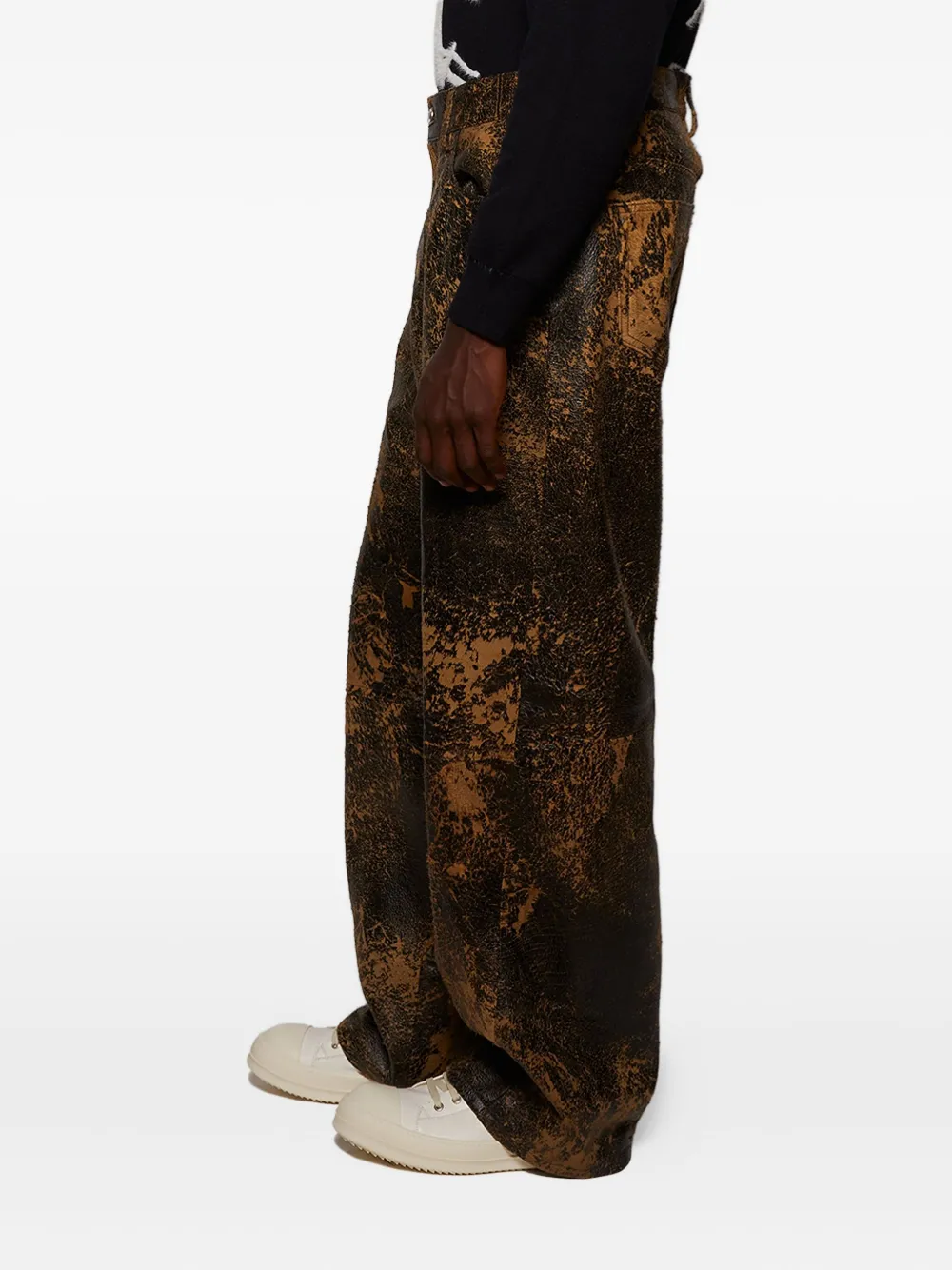 Nahmias Leren broek Zwart